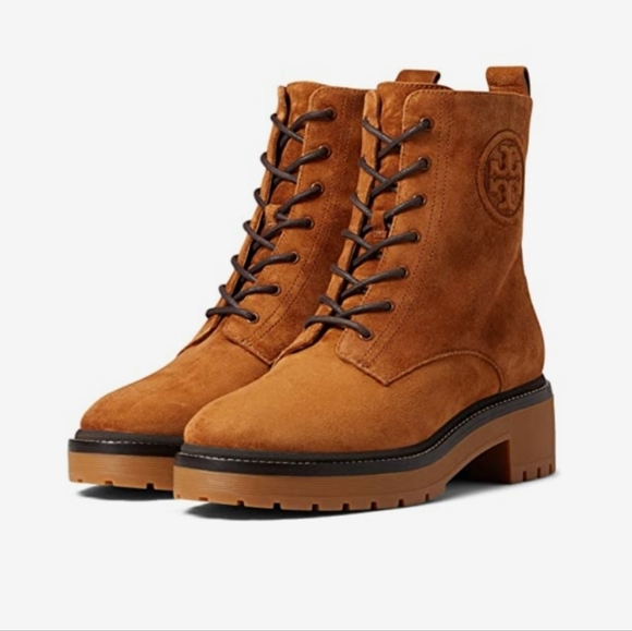 📢SALE 0342 NEW! TORY BURCH Boots Miller 50 mm Lug Sole Bootie Sensory MFO-Suede - Picture 5 of 15